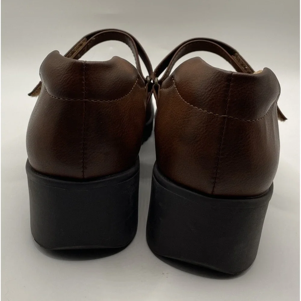 Euro Soft Dalilah Mary Jane Flats Women's Brown Leather Wedge Size‎ 6.5 M